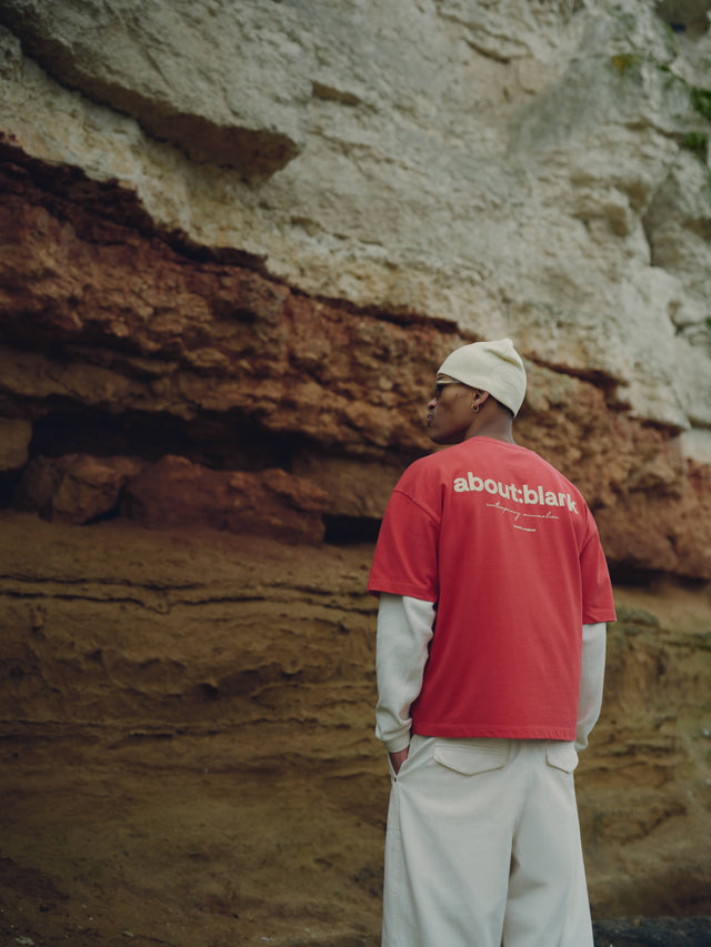 box t-shirt washed red/ecru