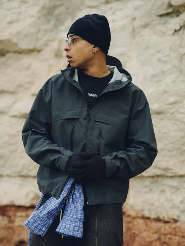 water reactive jacket dusty black