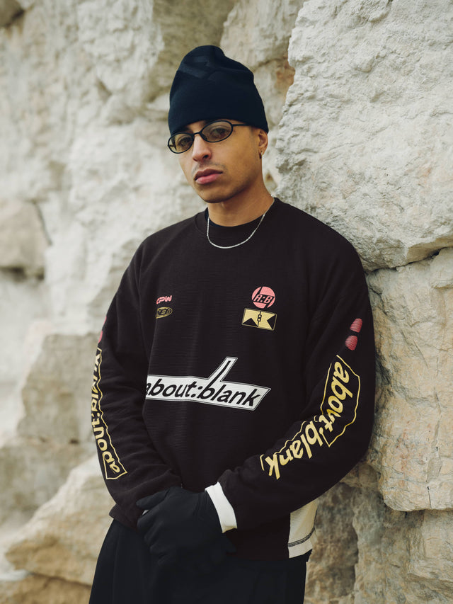 slalom graphic waffle t-shirt black