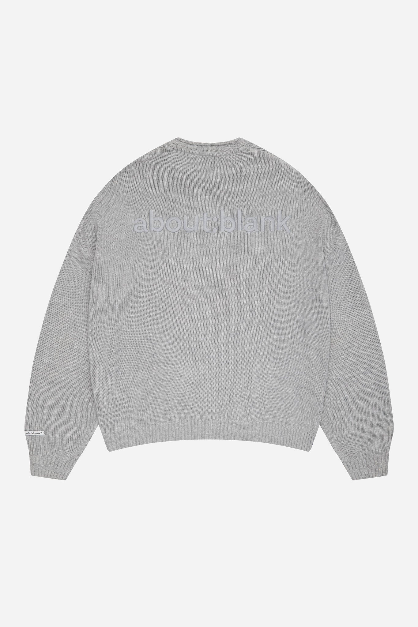 loose knit rolled crewneck grey