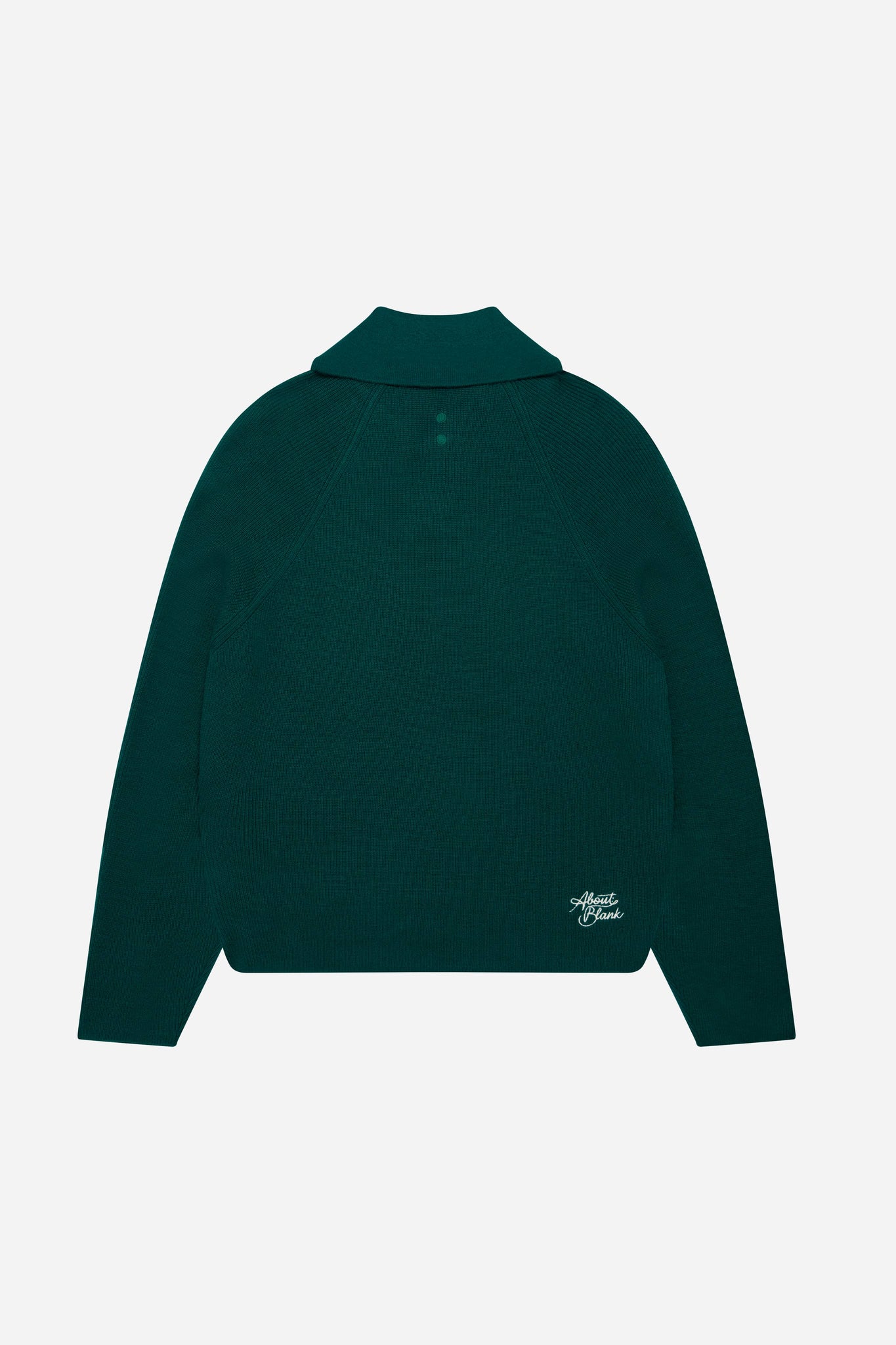 long sleeve knitted polo epsom green