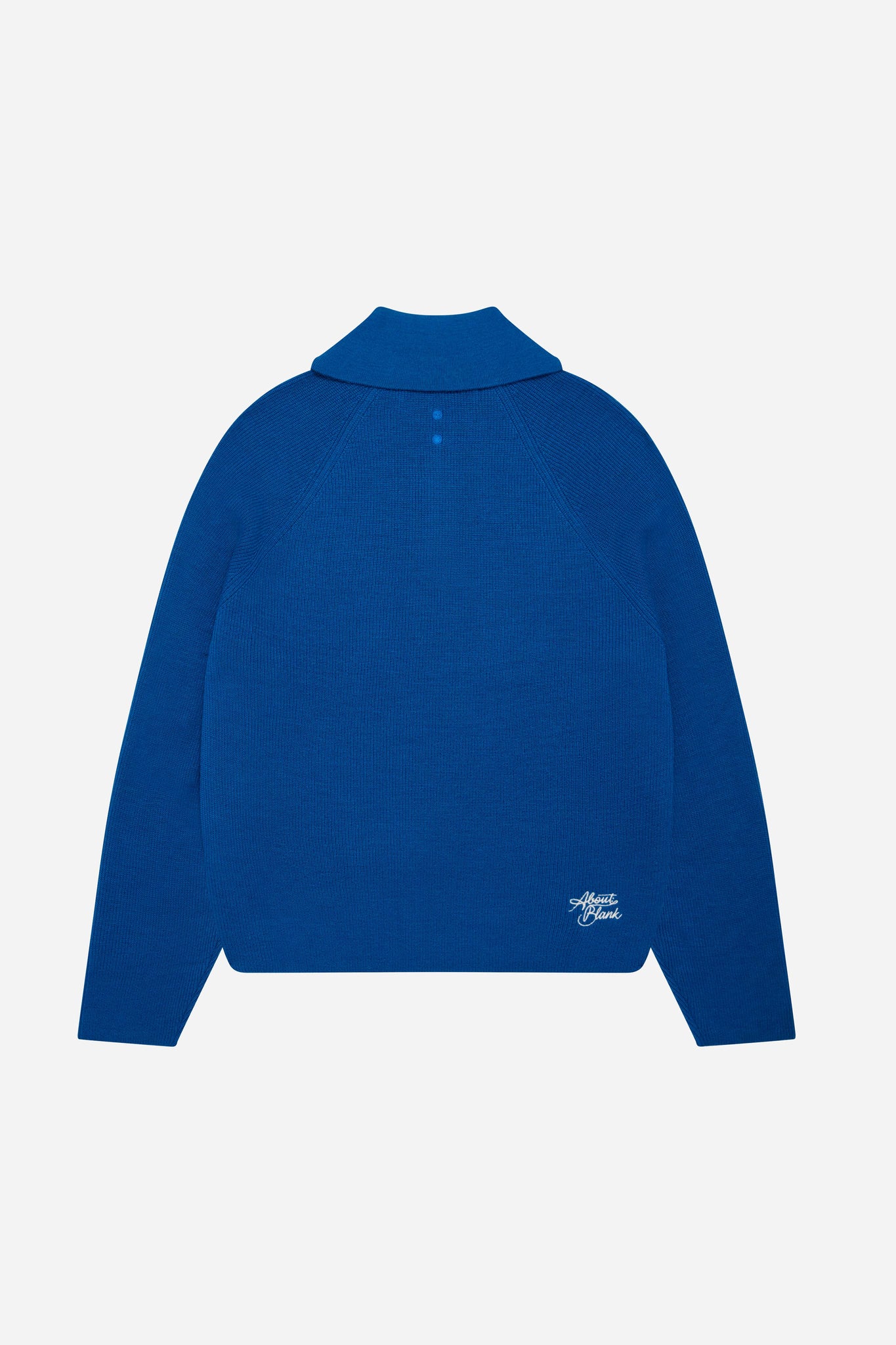 long sleeve knitted polo estate blue