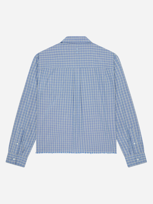 casper raw hem shirt blue