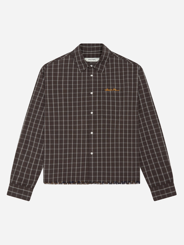 casper raw hem shirt black