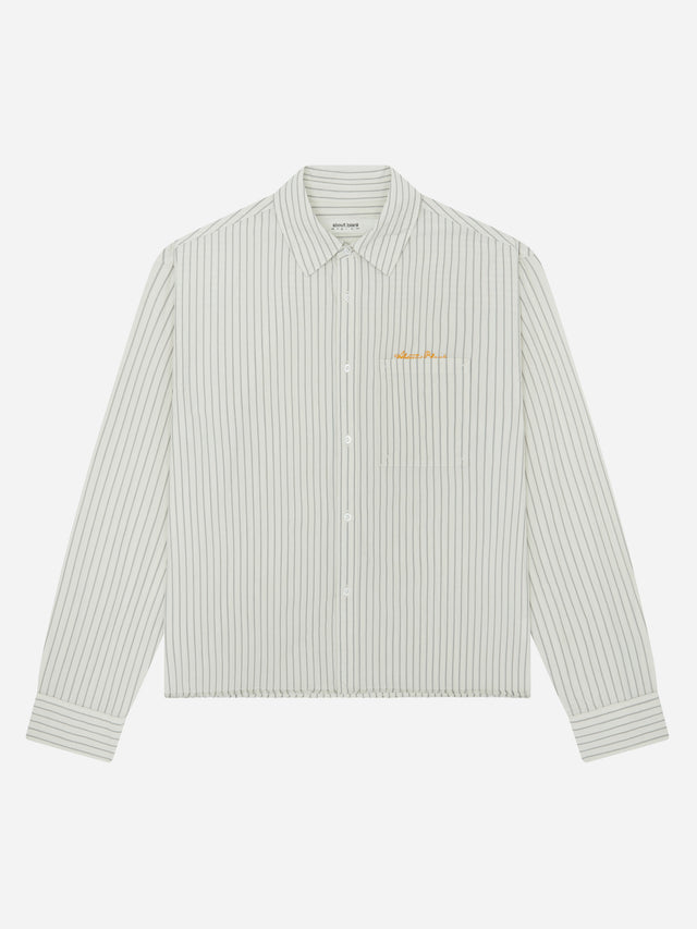 casper raw hem shirt ecru