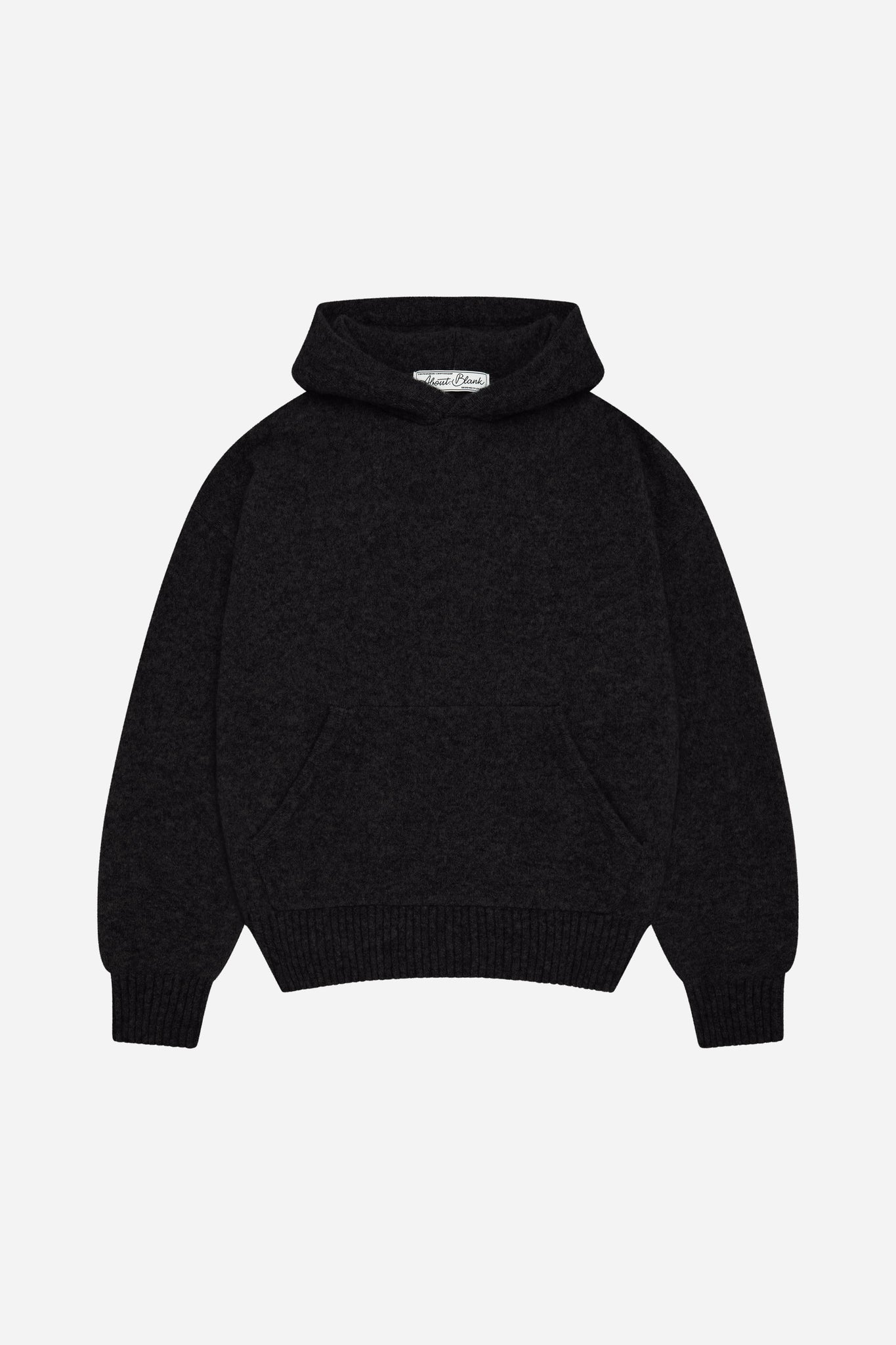 mohair hoodie black/ecru