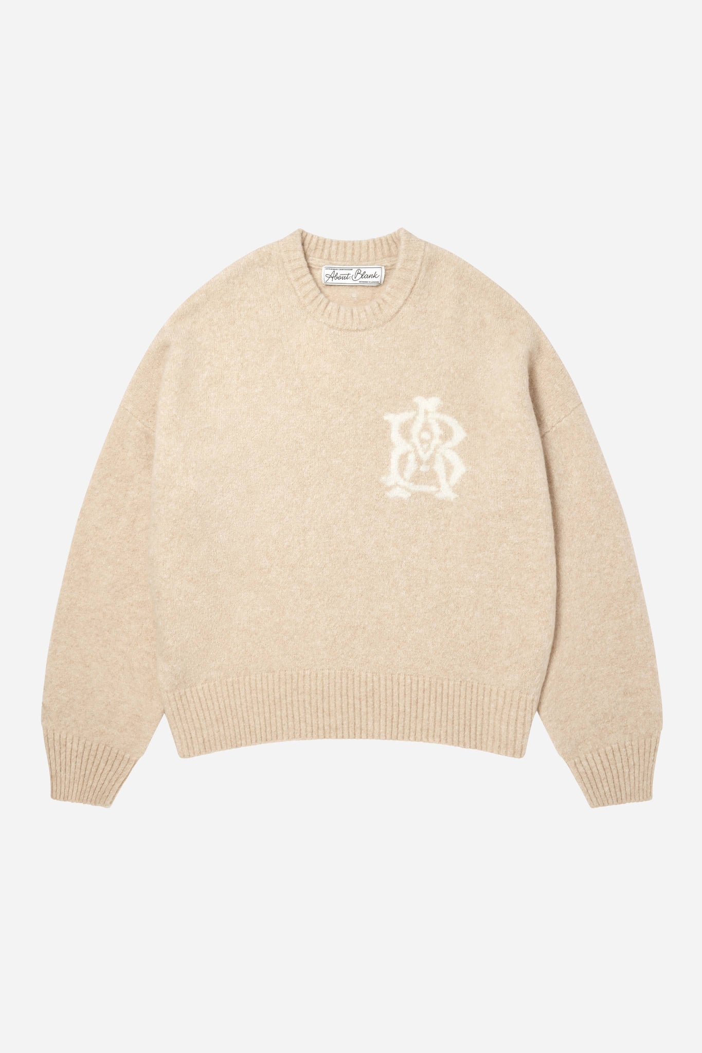 monogram knitted crewneck sand/ecru