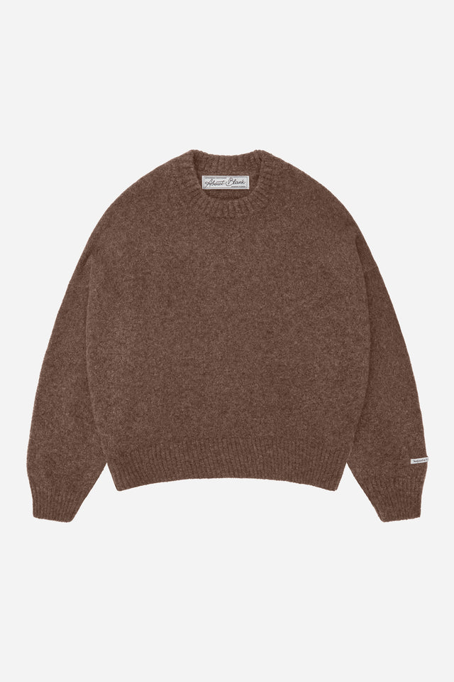 mohair knitted crewneck brown