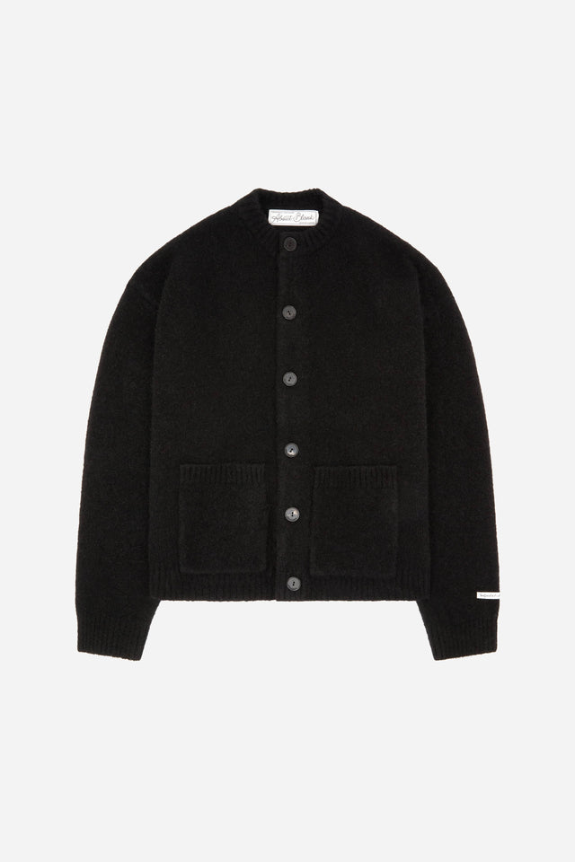 mohair grandad cardigan black
