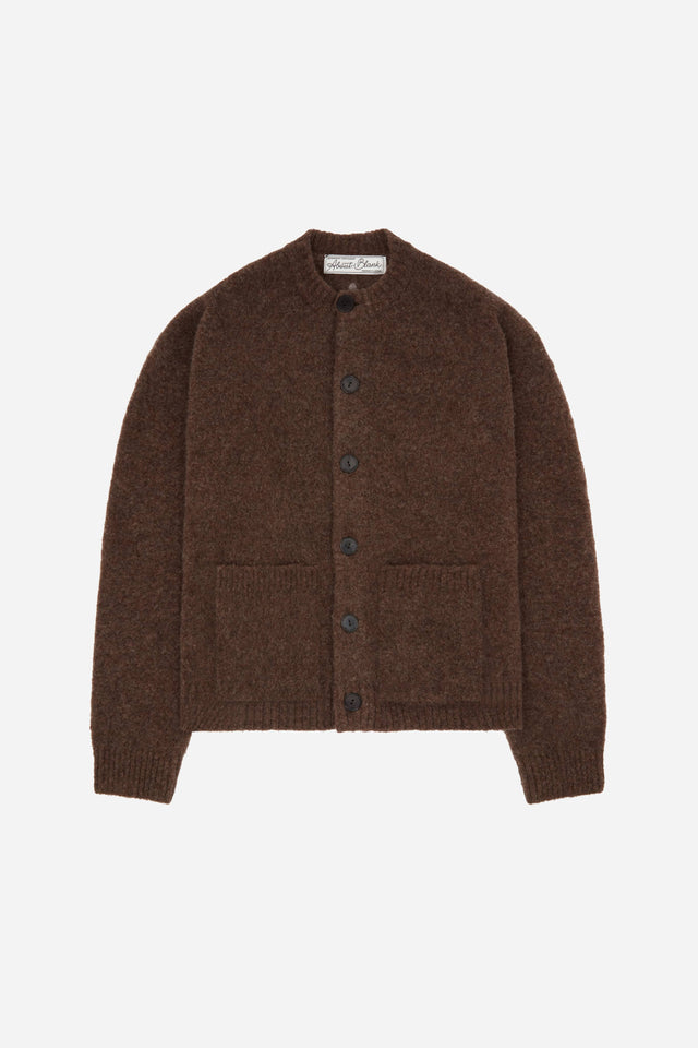 mohair grandad cardigan brown