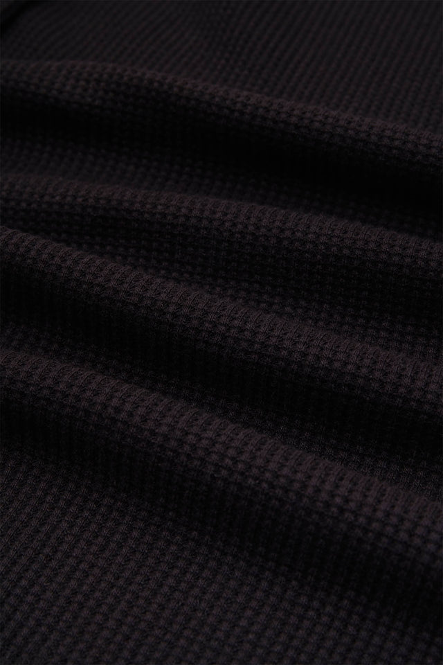 long sleeve waffle black