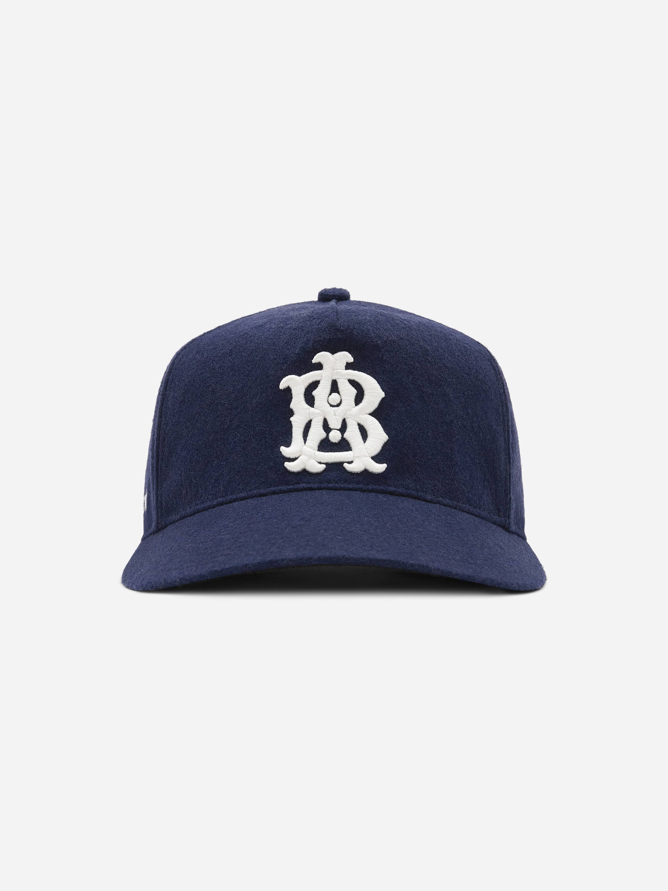 about:blank | monogram pinstripe cap charcoal/white
