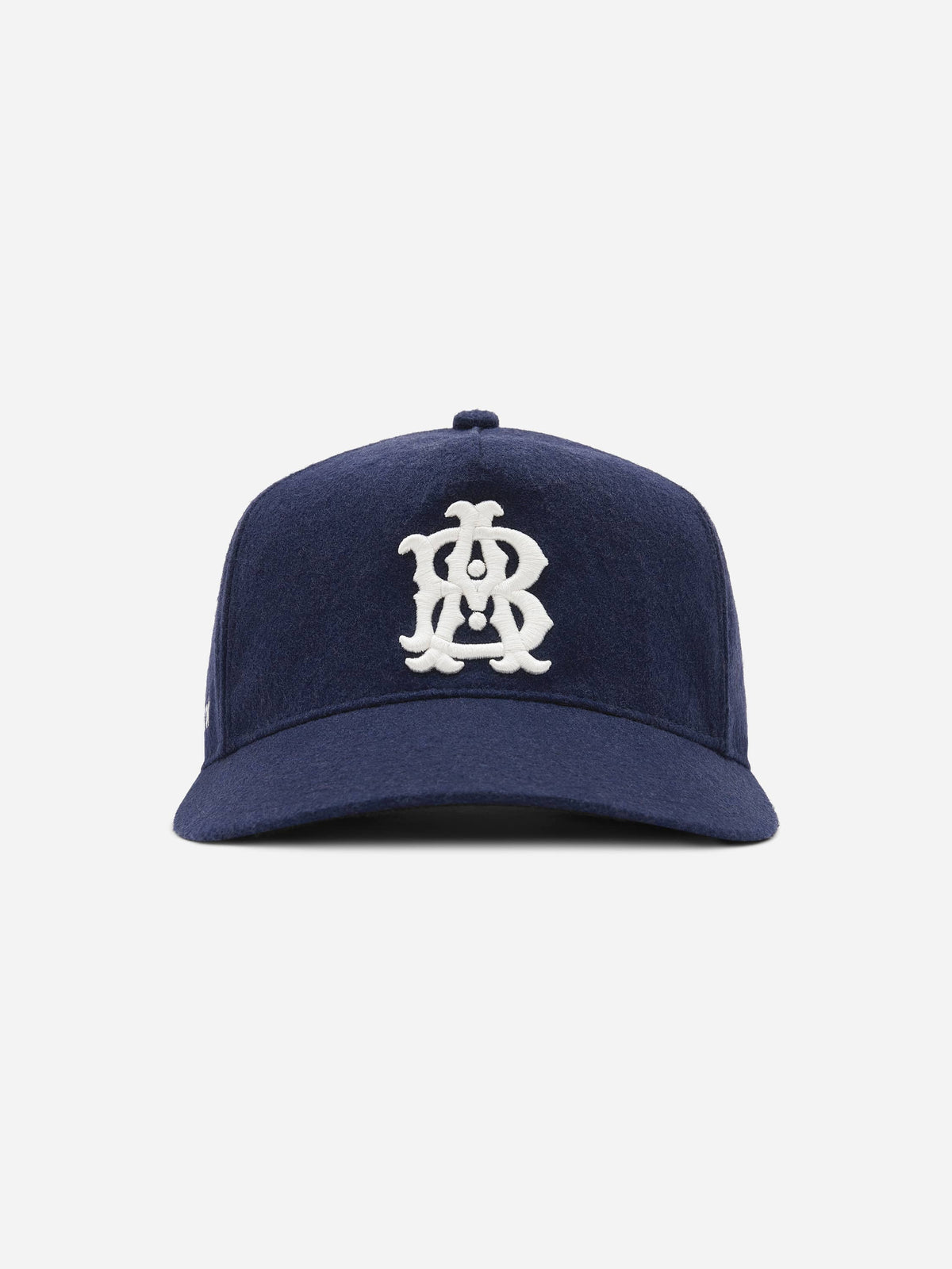 monogram cap wool navy ecru
