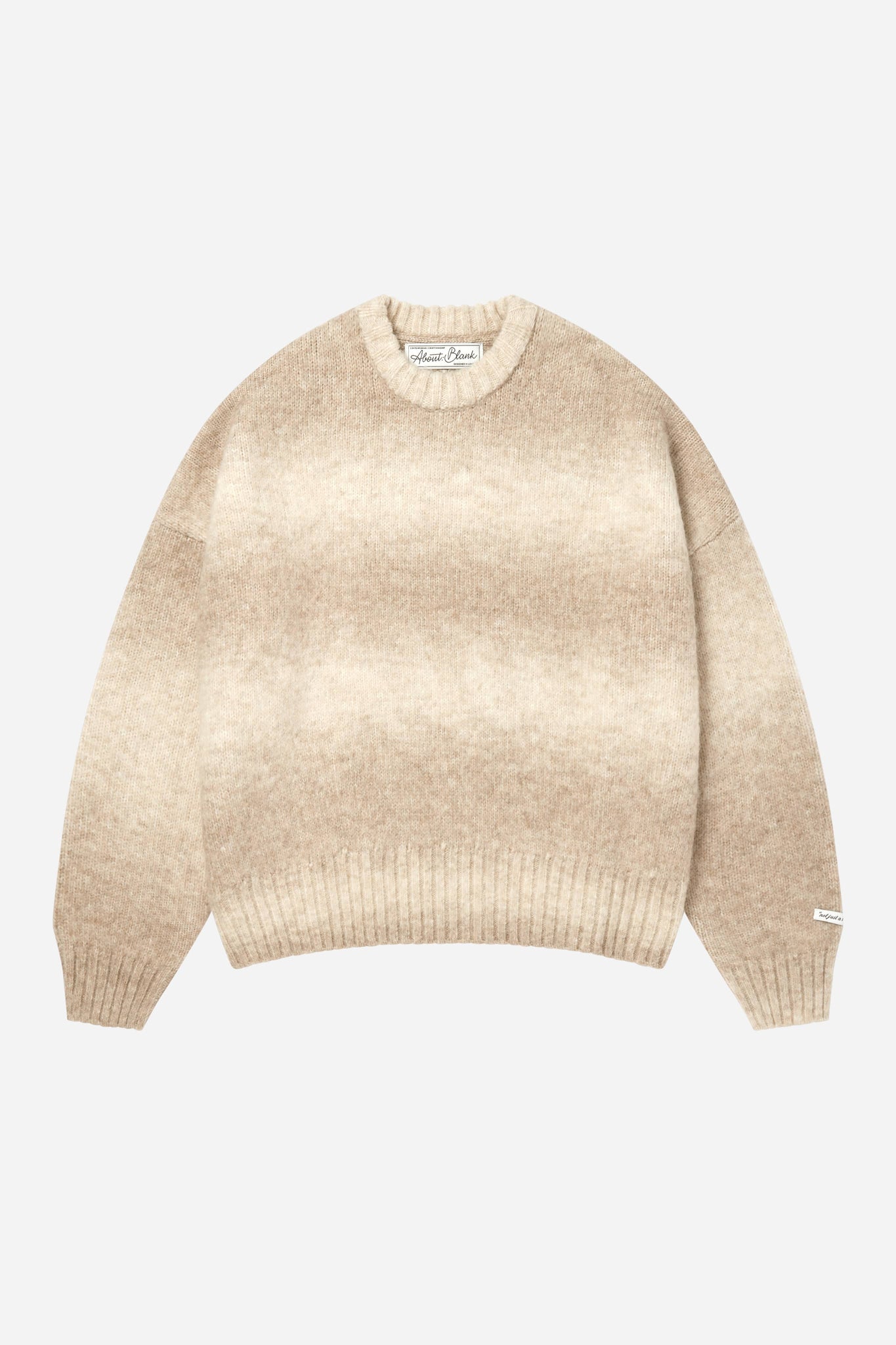 ombré brushed crewneck sand/ecru