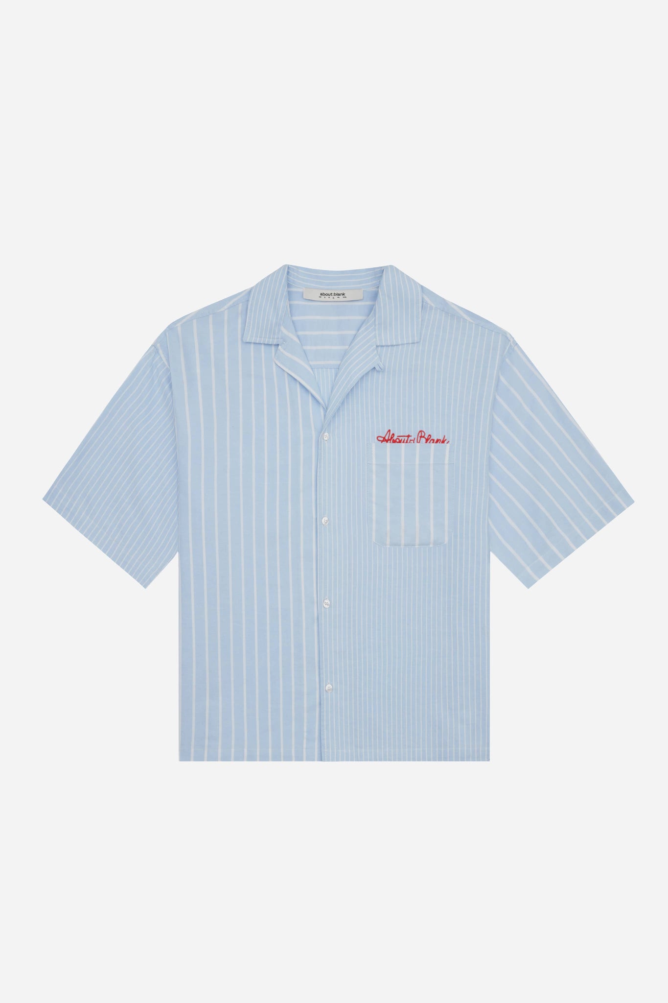 patchwork script shirt blue/white