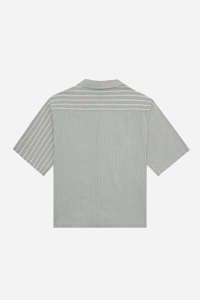 patchwork script shirt green/white