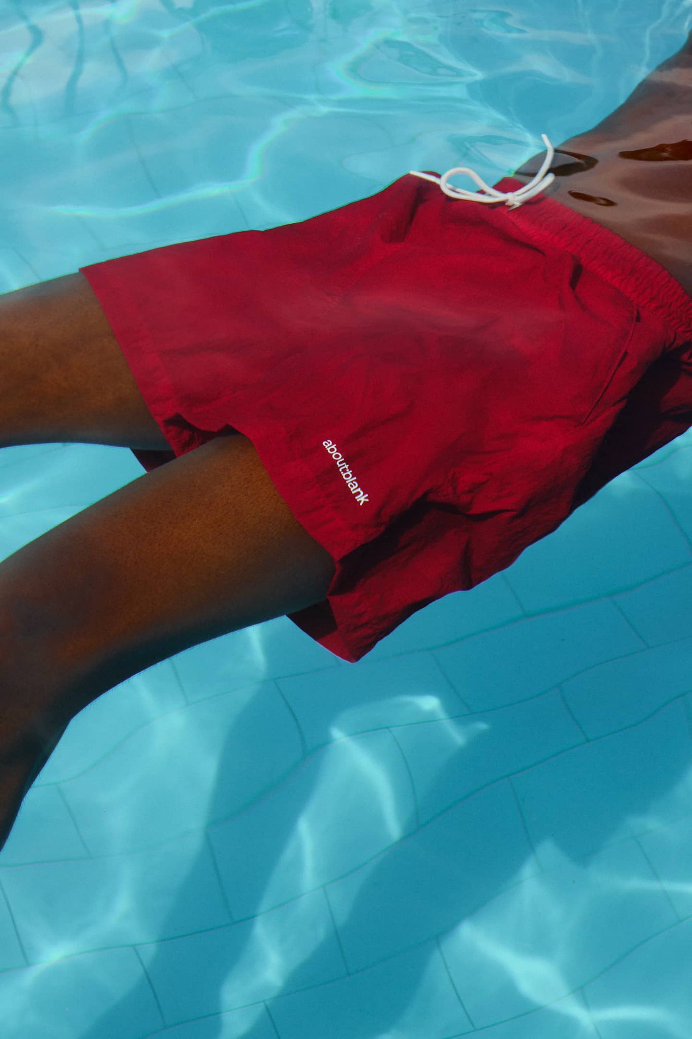 crinkle swim shorts red