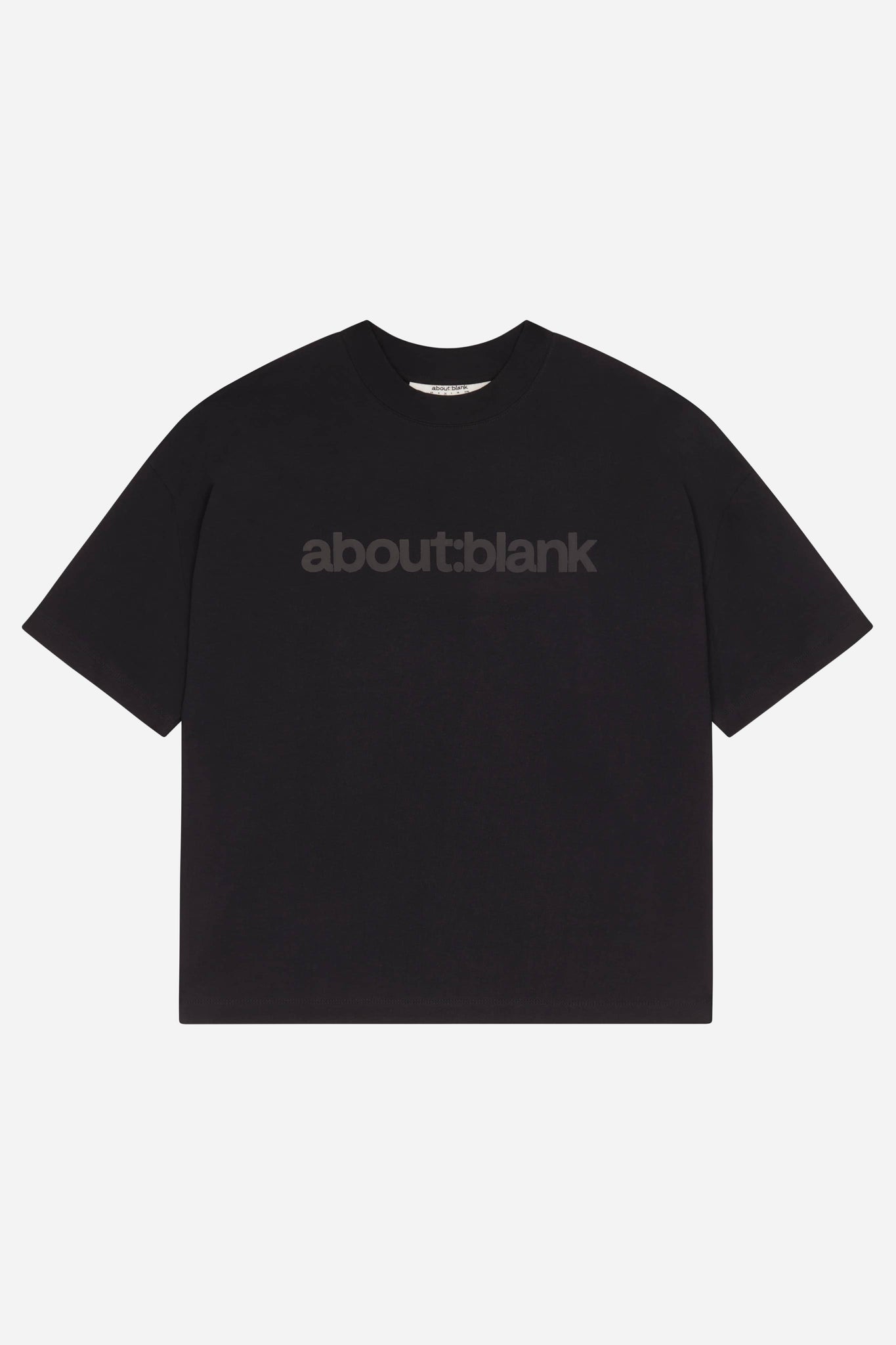 block mock neck t-shirt black/black