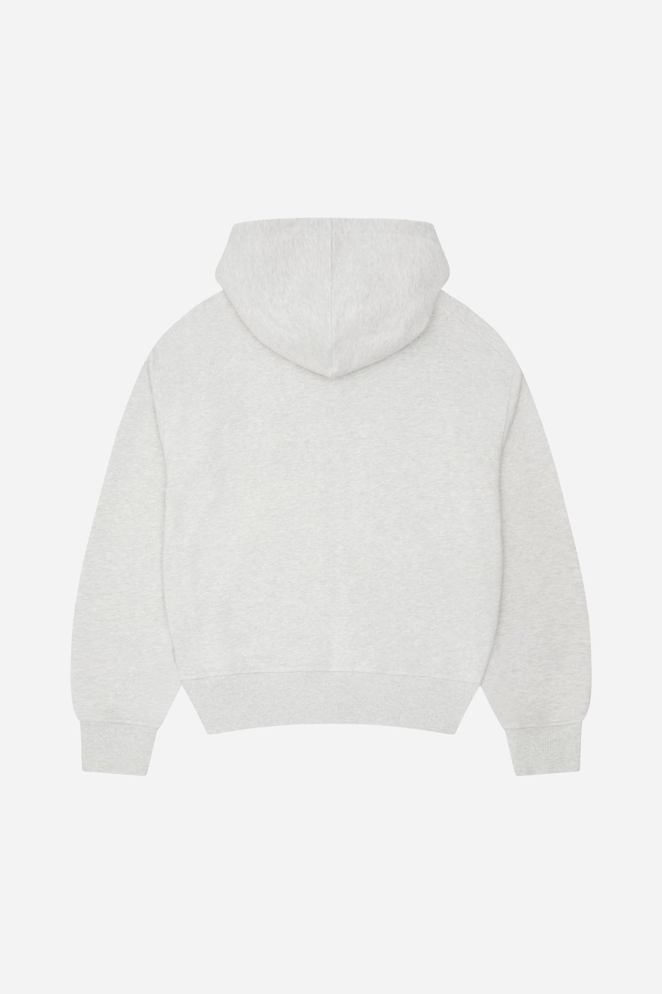 initial double zip hoodie grey marl/white
