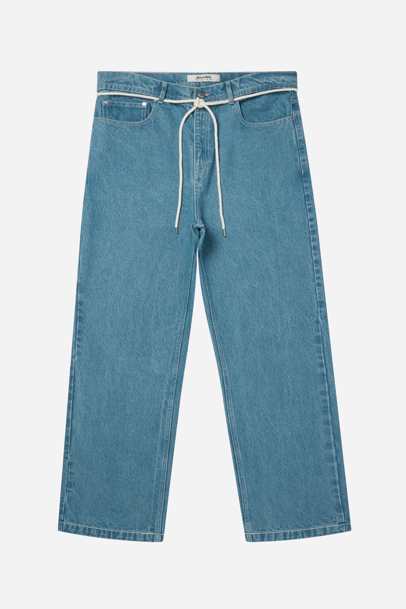 relaxed denim jean mid wash