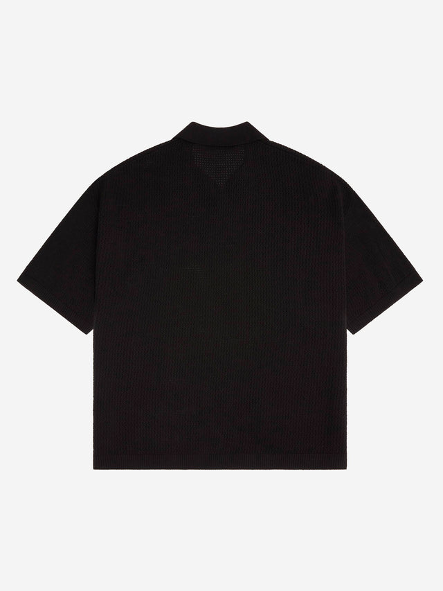 resort knit polo black
