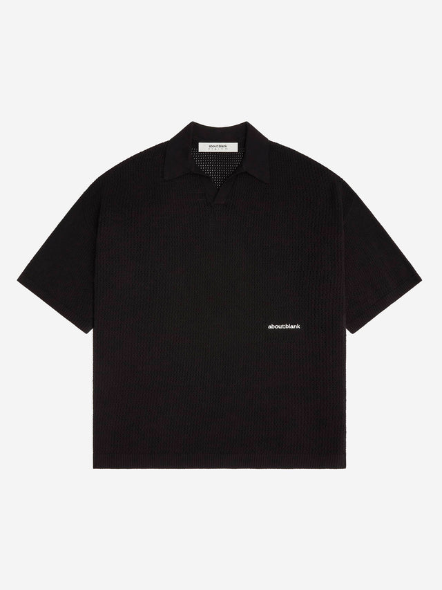 resort knit polo black