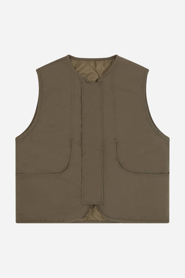 reversible gilet khaki
