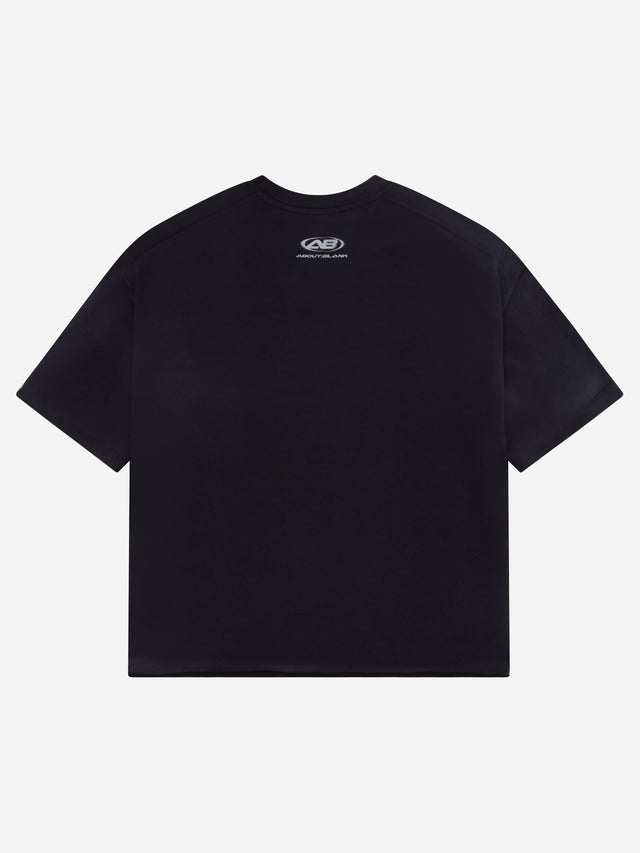 raw hem ellipse t-shirt washed black