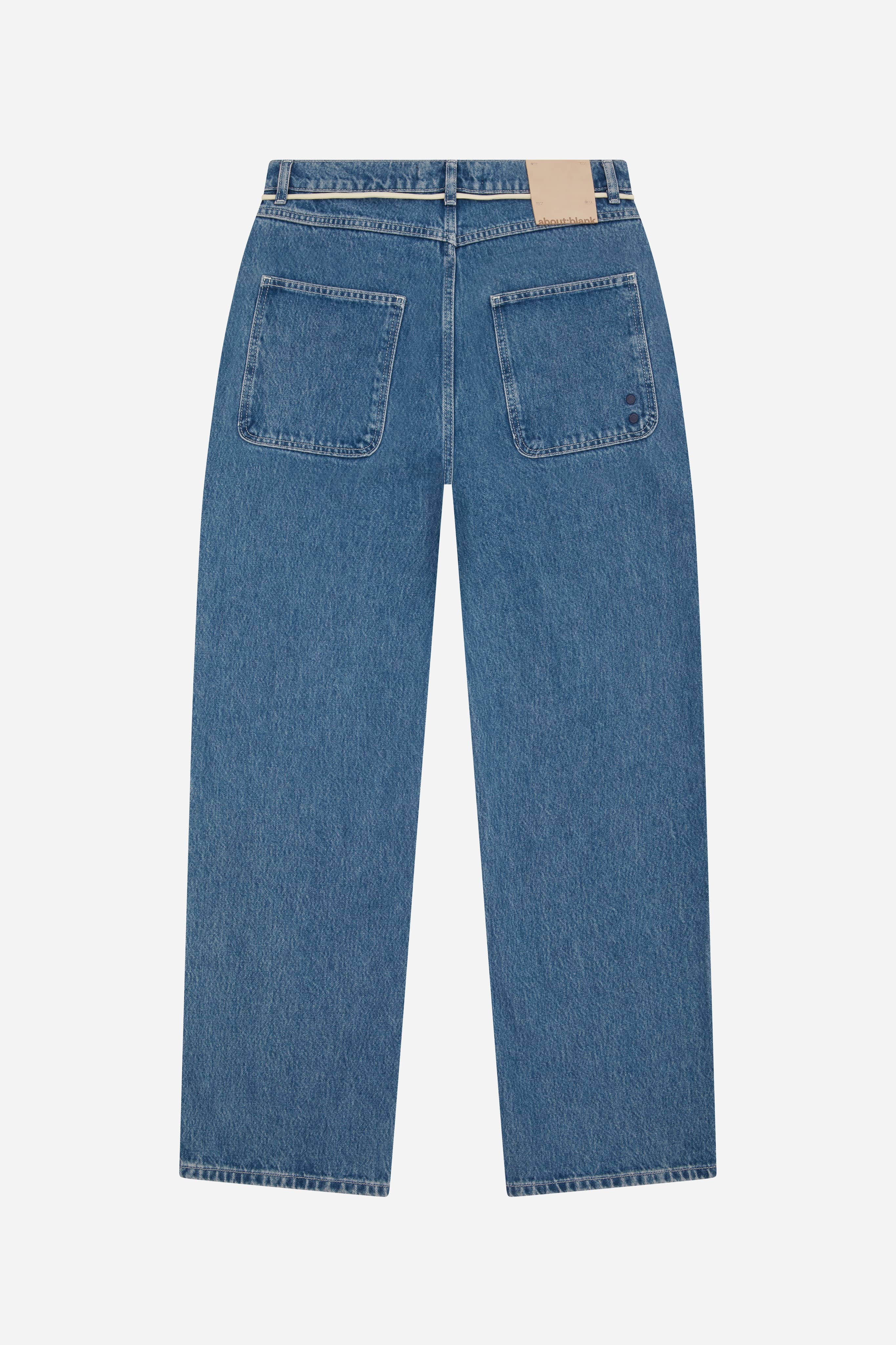 about:blank | straight leg denim jean mid wash