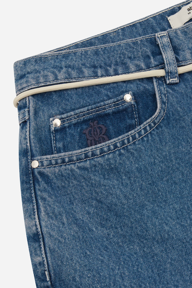 relaxed denim mid wash