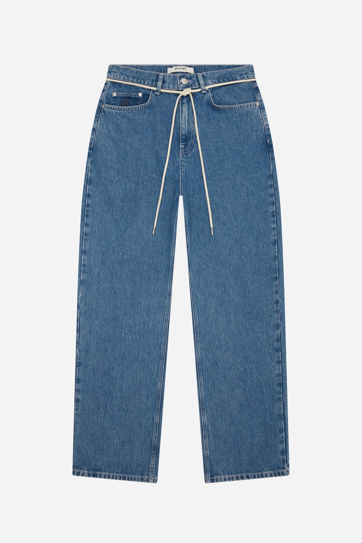 about:blank | straight leg denim jean mid wash