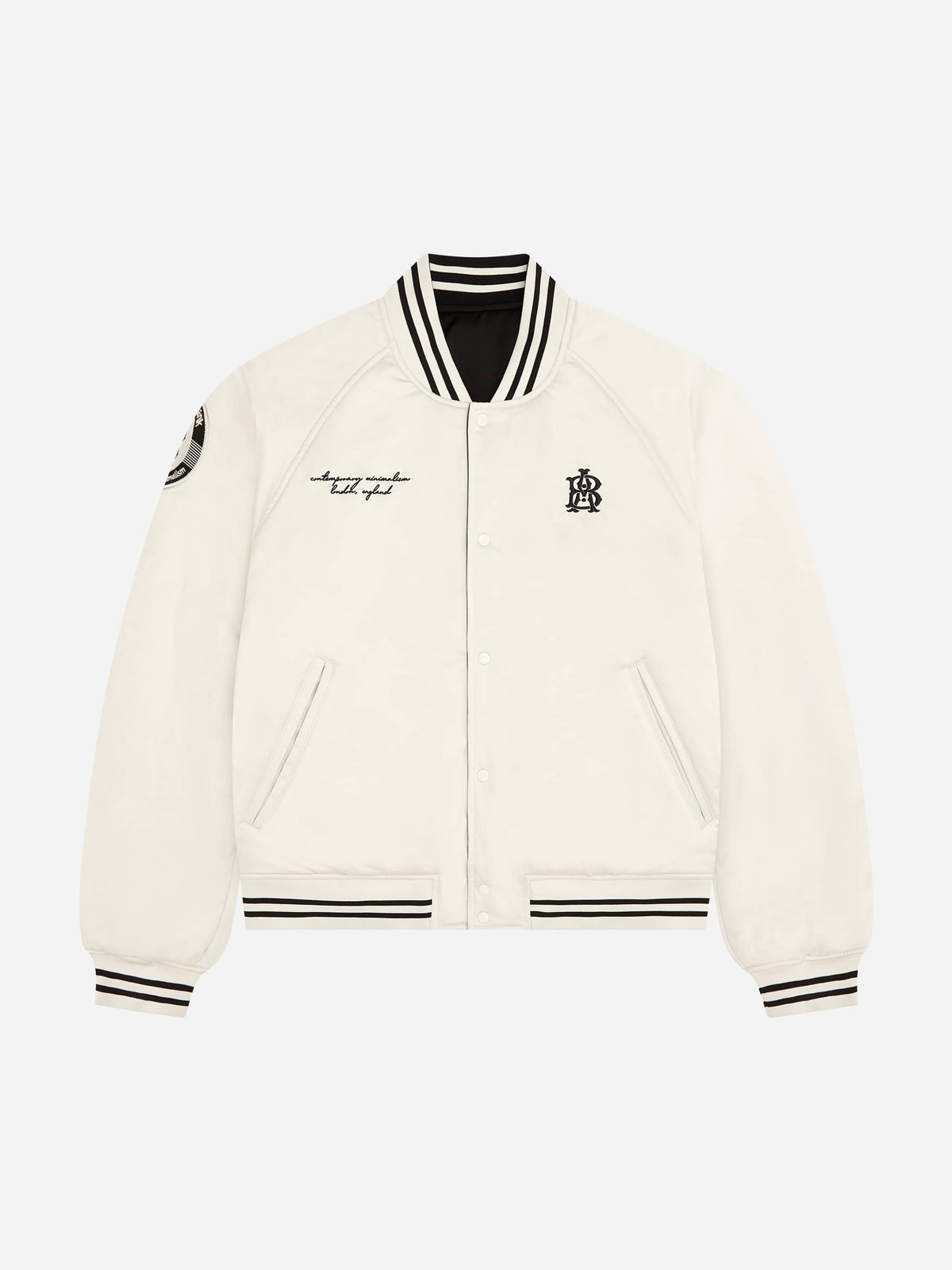 about:blank | satin jacket black/ecru