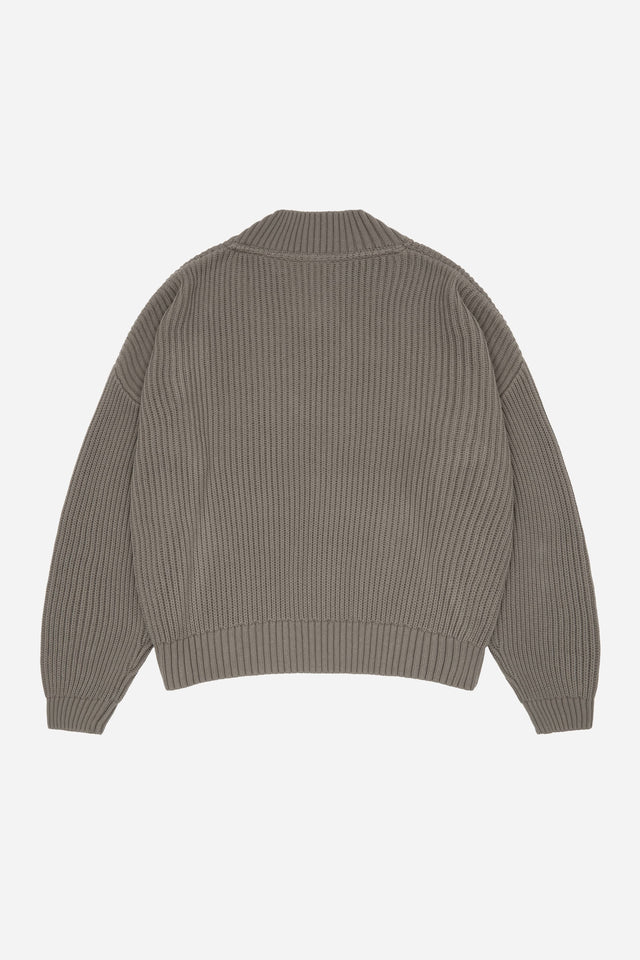 rib v-neck jumper sage