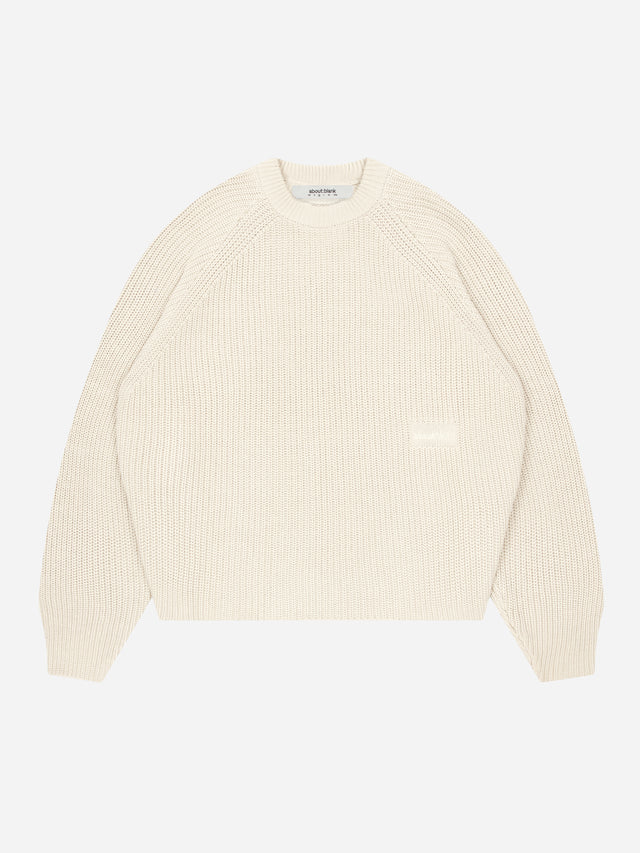 rib knit crew pumice