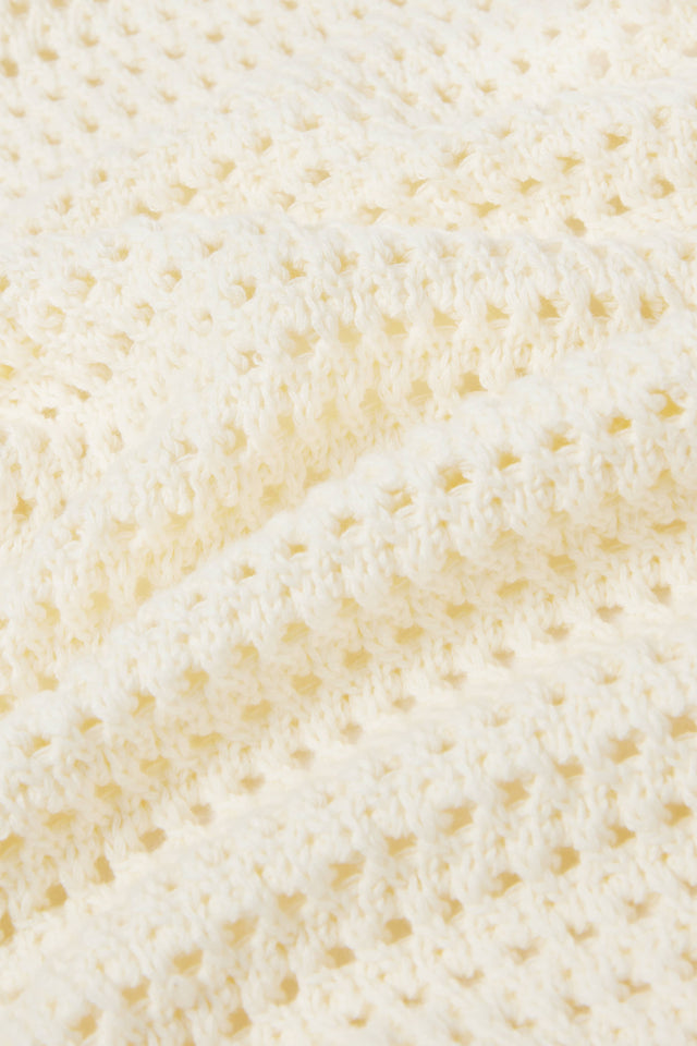 knitted cotton scarf ecru