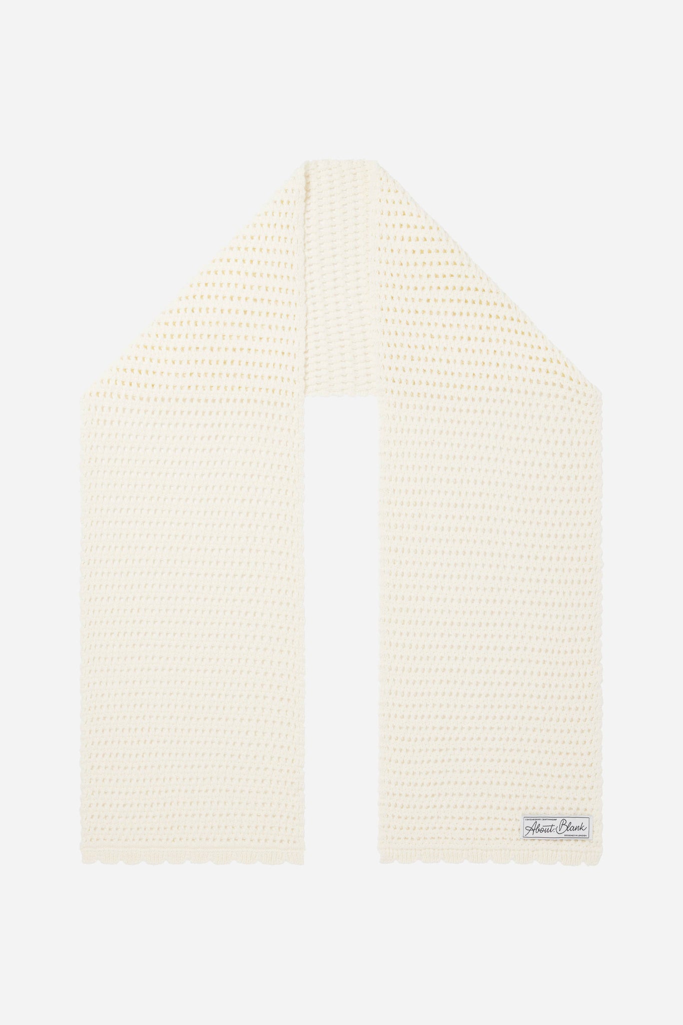 knitted cotton scarf ecru