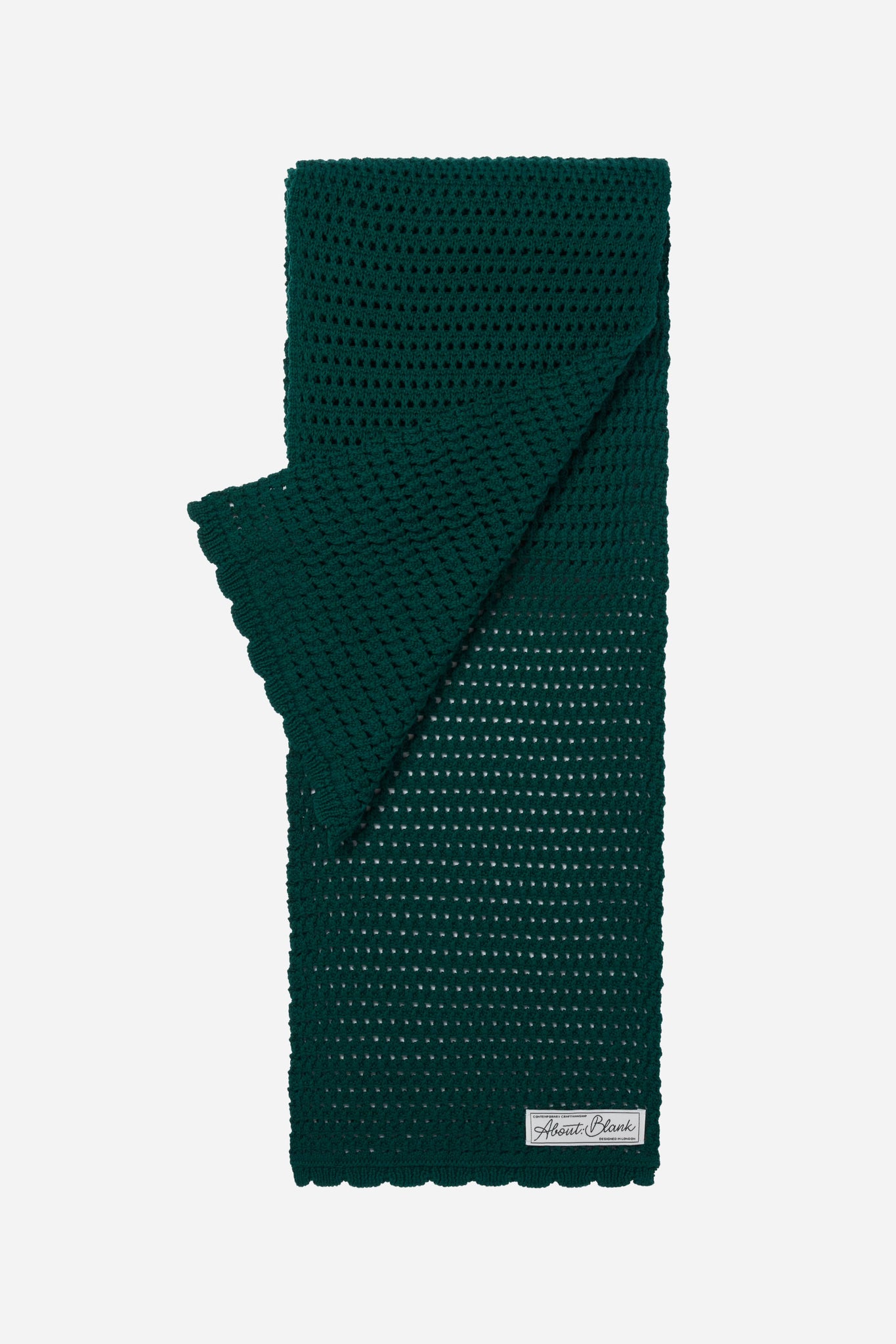 knitted cotton scarf epsom green