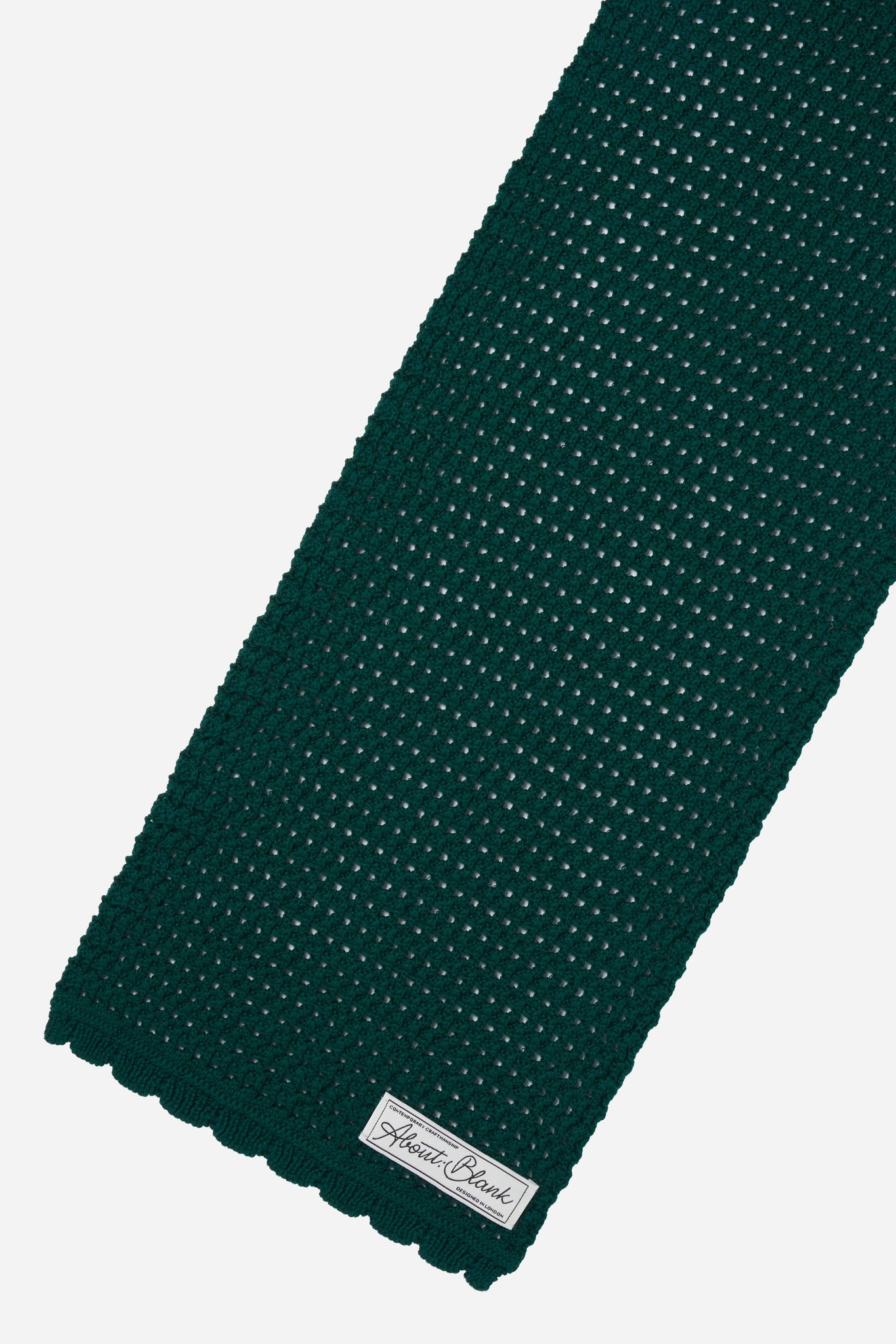 knitted cotton scarf epsom green