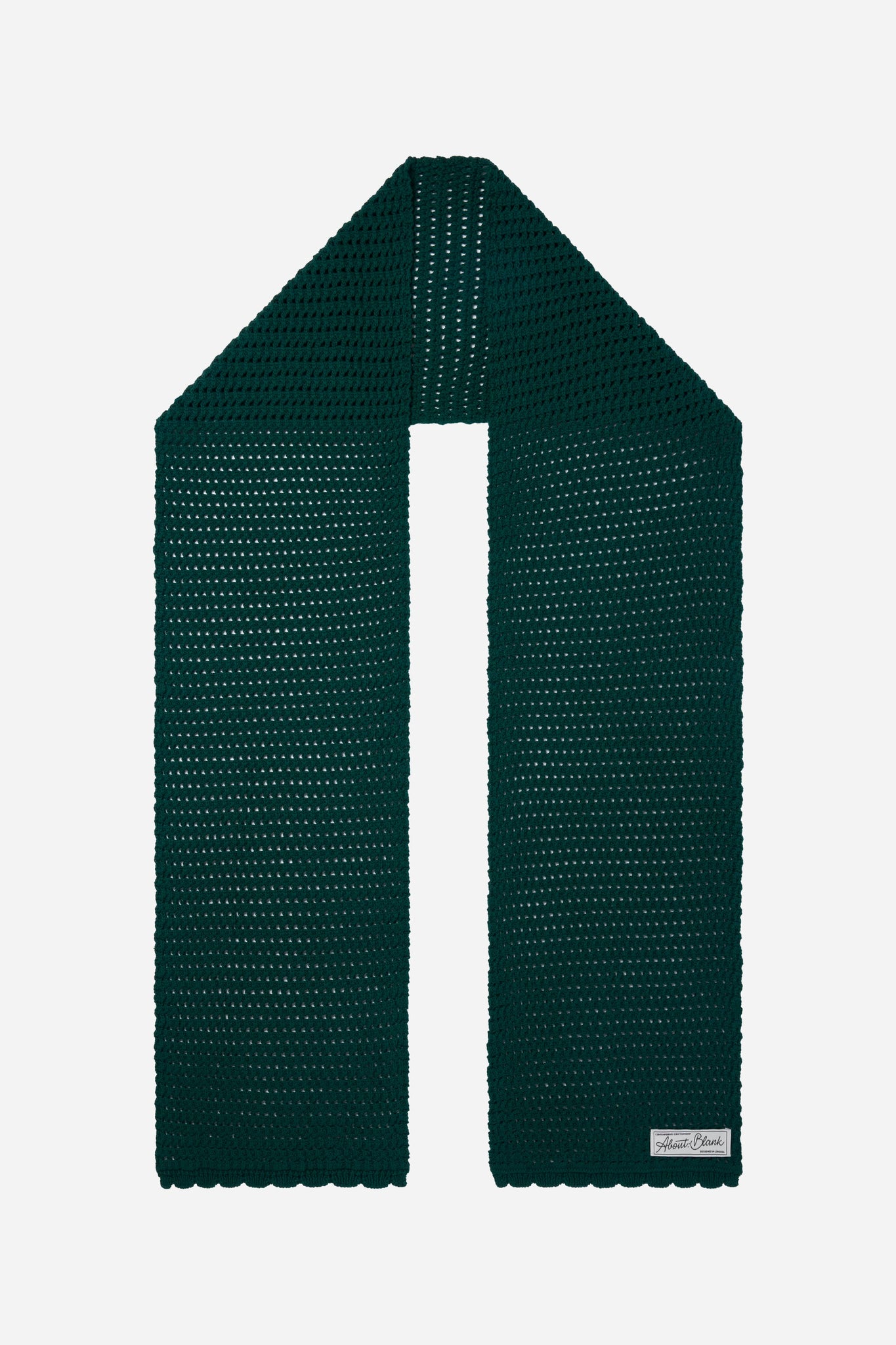 knitted cotton scarf epsom green