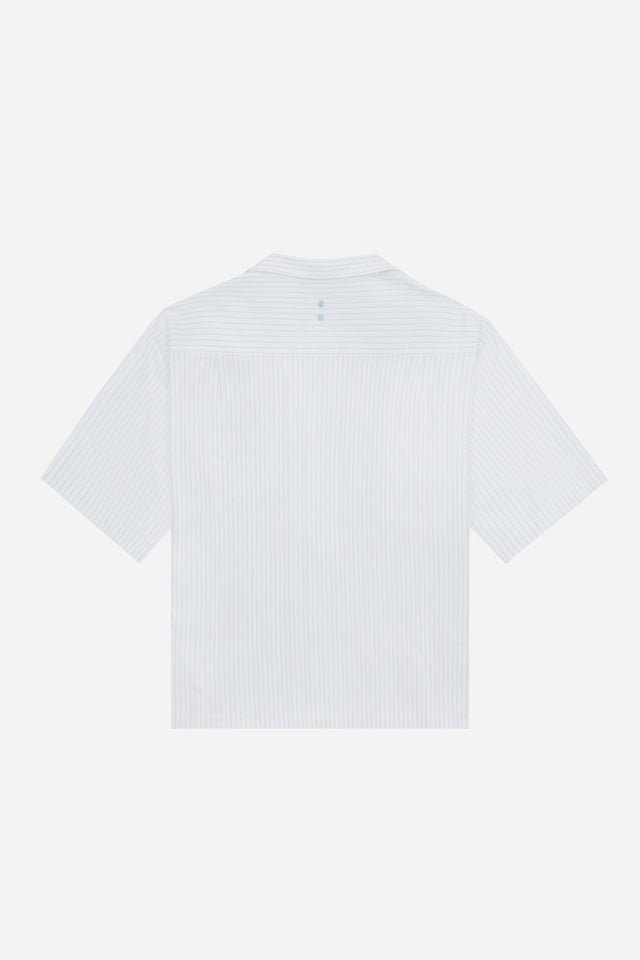 script short sleeve shirt white/blue