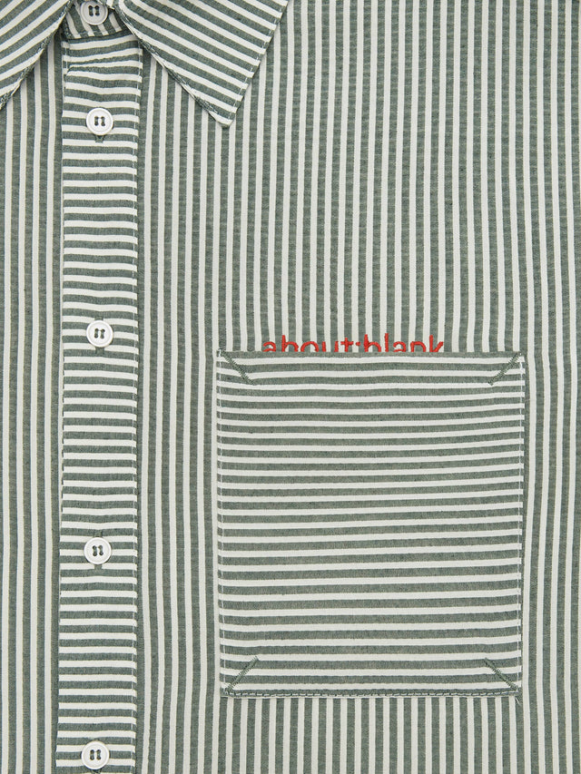 seersucker short sleeve shirt green