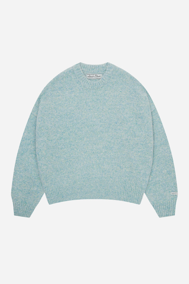mohair knitted crewneck mint/ecru
