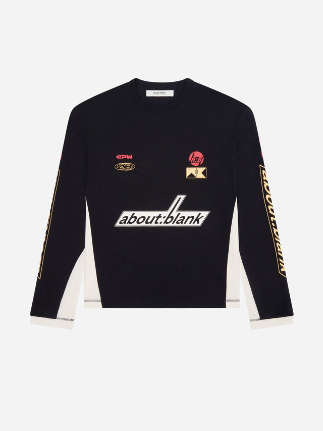 slalom graphic waffle t-shirt black