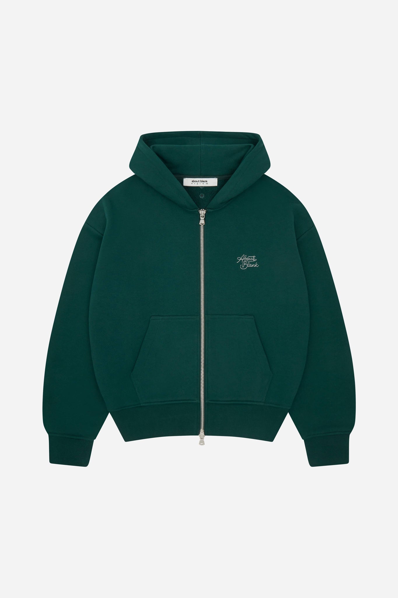stacked double zip hoodie epsom green/ecru