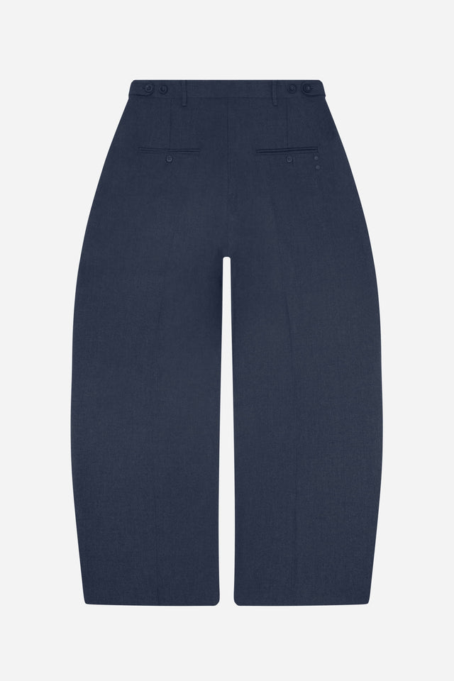 tailored wide leg trouser navy