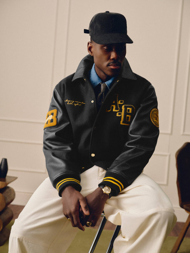 letterman jacket black