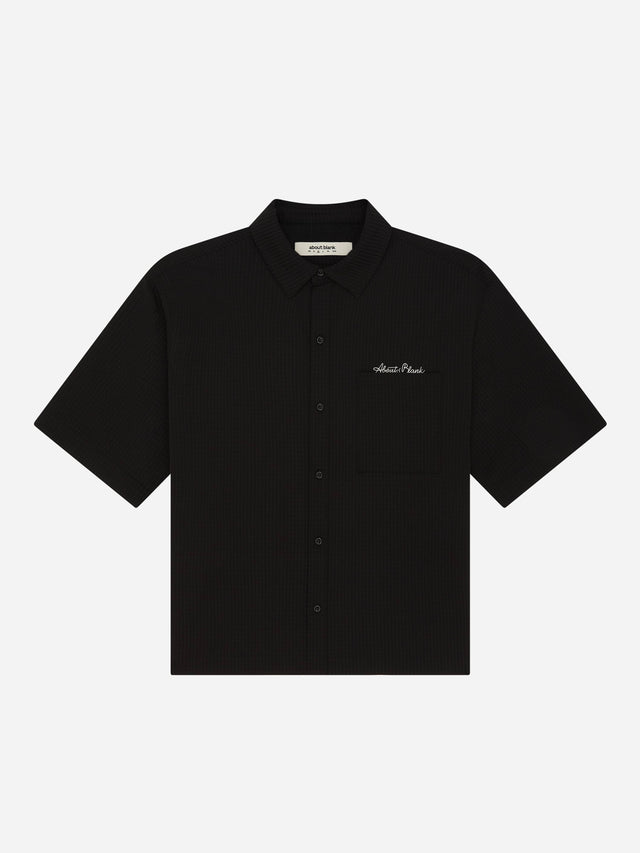 textured shirt black