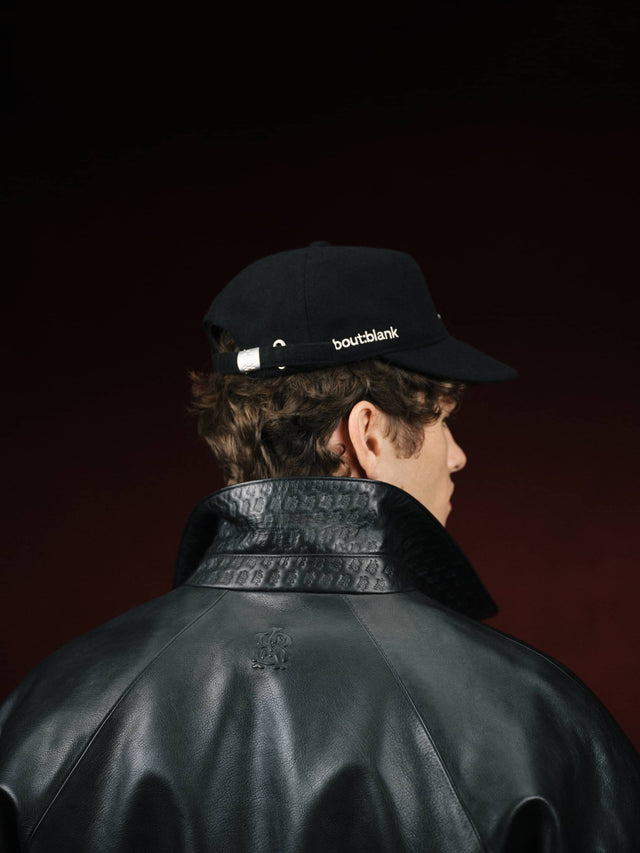 leather bomber jacket black