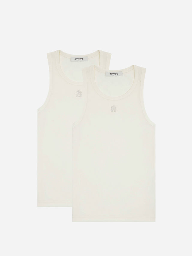 monogram 2 pack vests oat