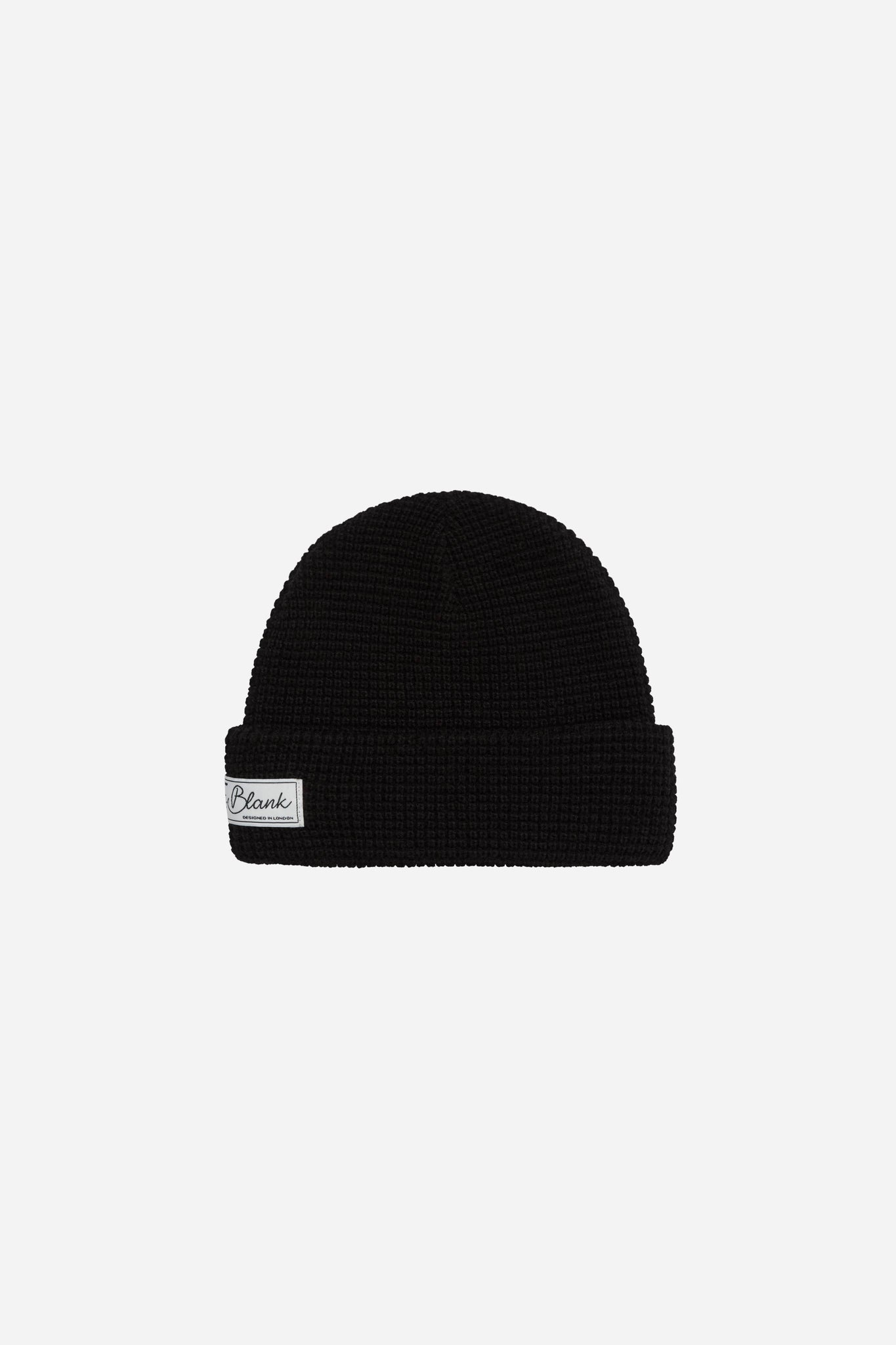 waffle script beanie black